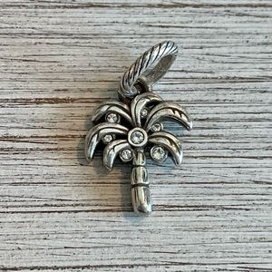 Brighton Tropical Desert Palm Tree Silver and Crystal Charm - NWT